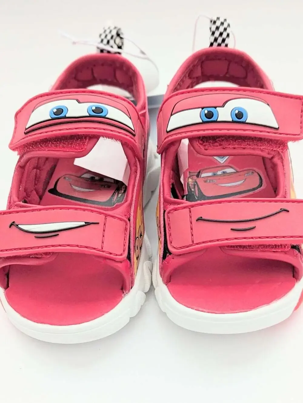 NWT Cars Lightning McQueen Kids (Size 6) Light-Up Sandals w/Velcro Open/Close
